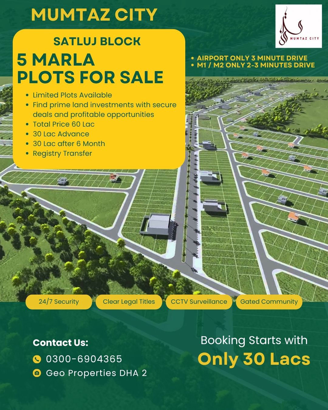 5 Marla Plot in Mumtaz City